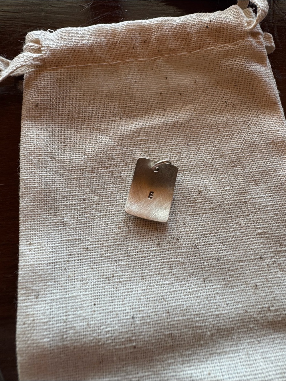 925 silver pendant “E” initial